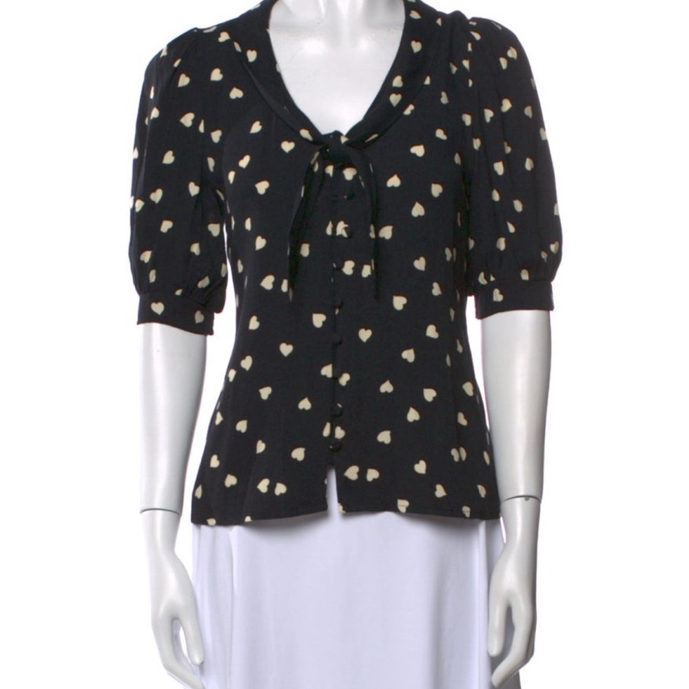 Black Heart Print Women's Top